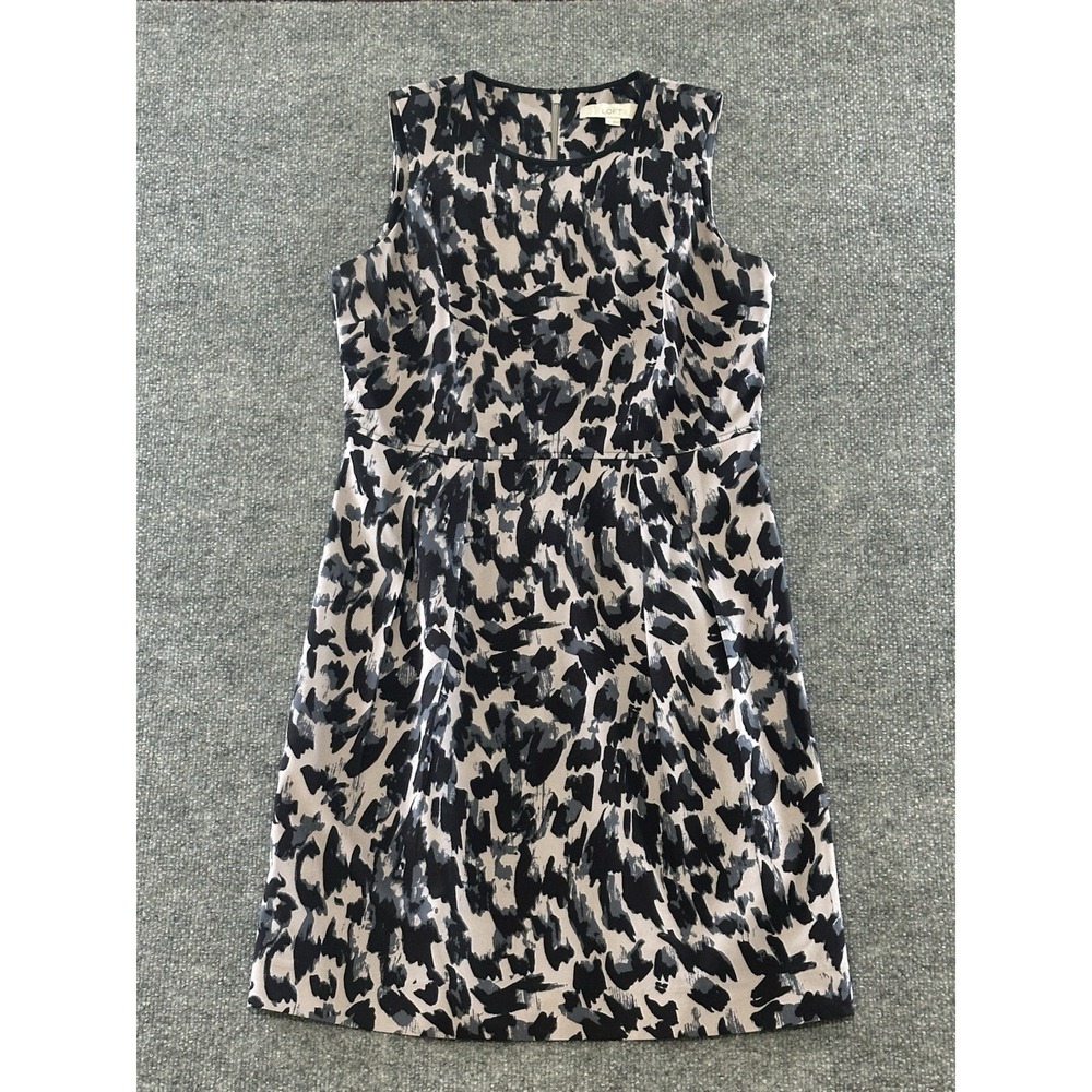 Ann Taylor Loft Women's Leopard Print Sleeveless Sheath Dress Size 4